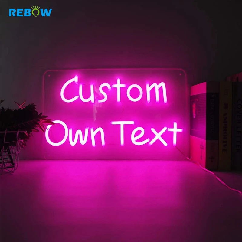 Rebow Drop Shipping Advertising Custom Logo Wedding Rgb Letters Light Led Wedding Flex Neon Sign