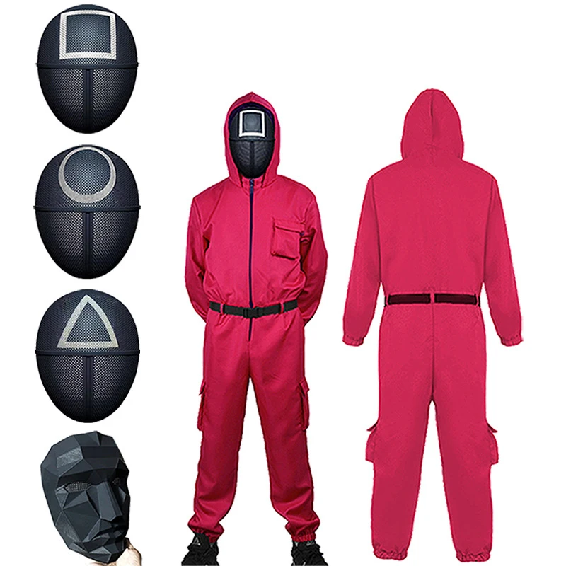 RS370 In stock Gaming Sweatshirt Jacket cos Halloween costume props Red squid jumpsuit