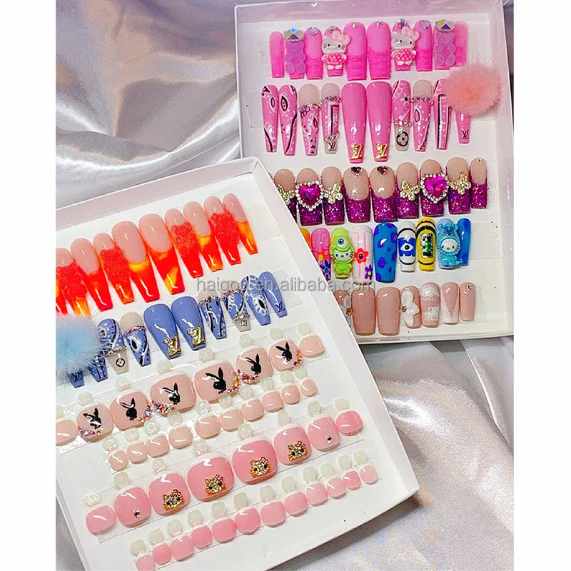 Ladies Nail Painting Kits Accessories Beautiful Nail Cheap Promotion of New Wedding Accessories 1 Box False Press on Nails