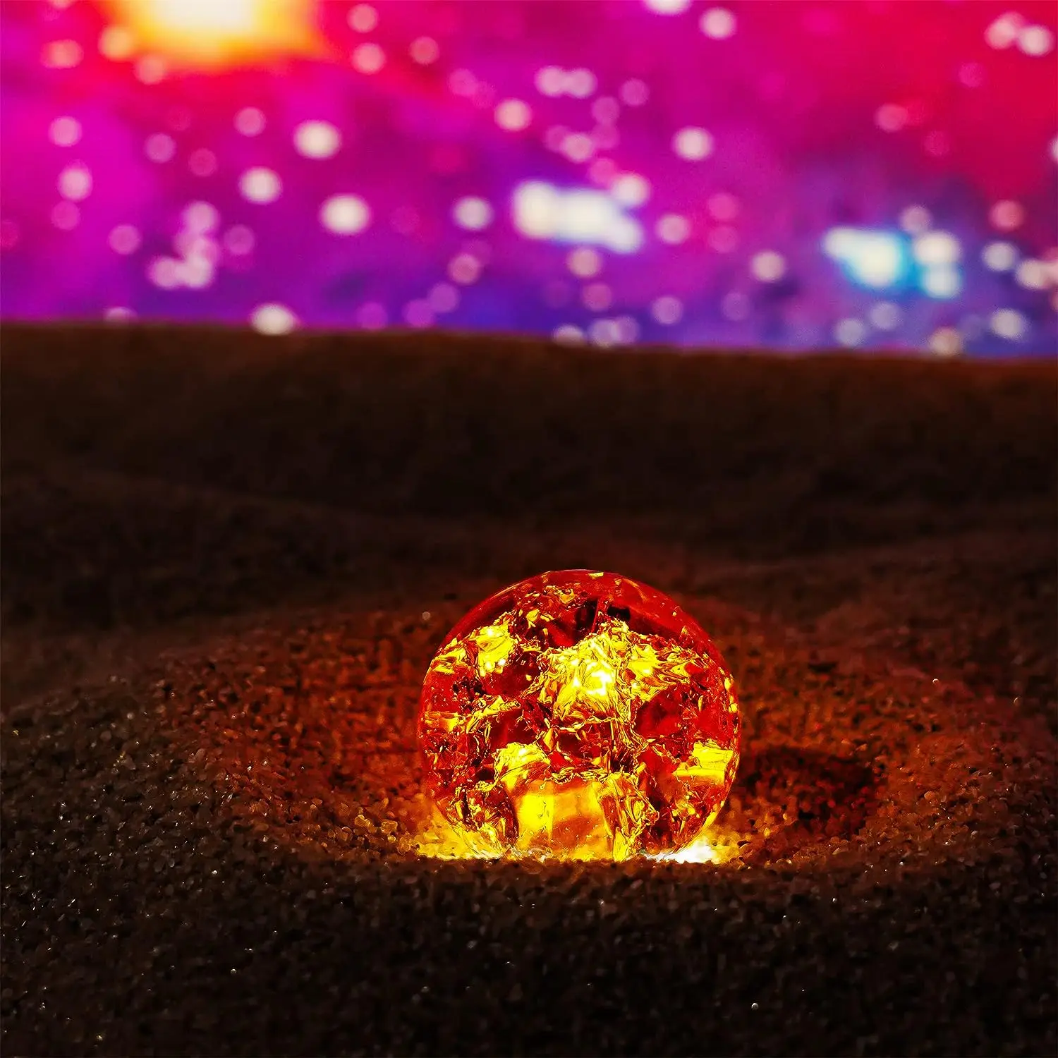 40mm Crystal Ice Cracked Ball Paperweight,Blue Glass Crystal Ball,Crystal Fengshui Sphere for Home Wedding Office Fish Tank Deco