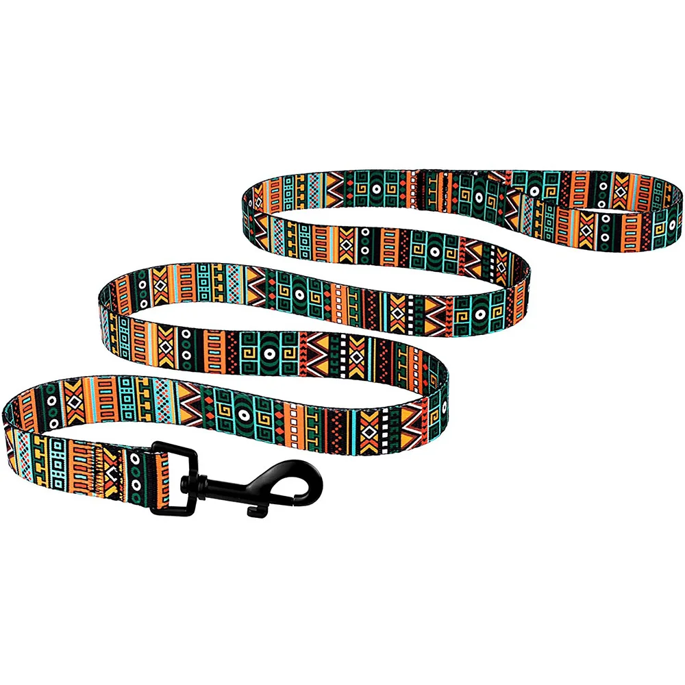 Manufacturer Wholesale Custom Print Tape And Nylon Webbing Dog Leash And Dog Collars, sublimation print Dog Leads Set