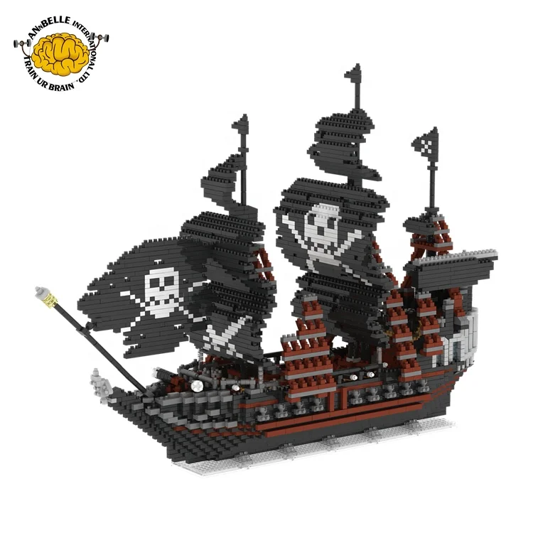 Алмазный Блок модель пиратского корабля Черная жемчужина