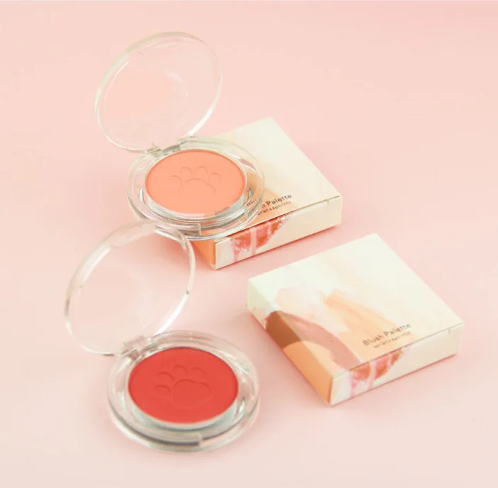 Popular 10-color Single Cute Cat Paw Print Blush Makeup Matte Face Blush and Highlighter