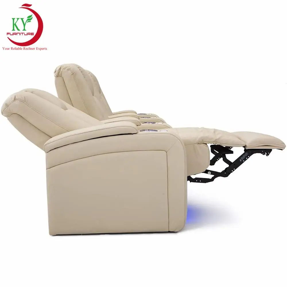 Geeksofa Modern Luxury VIP Power Electric Home Theater Cinema Seating Recliner Sofa With LED Light And Cup Holder