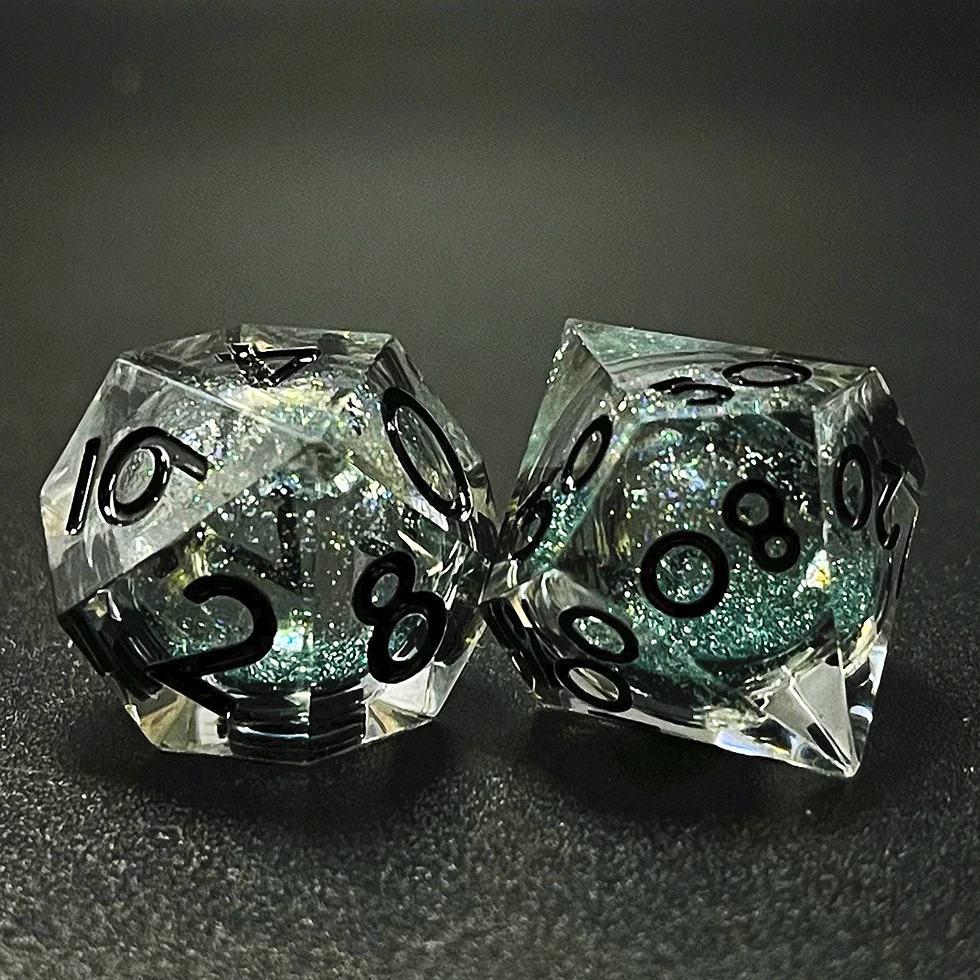 Factory handmade sharp edge liquid core custom dnd dice set for table games