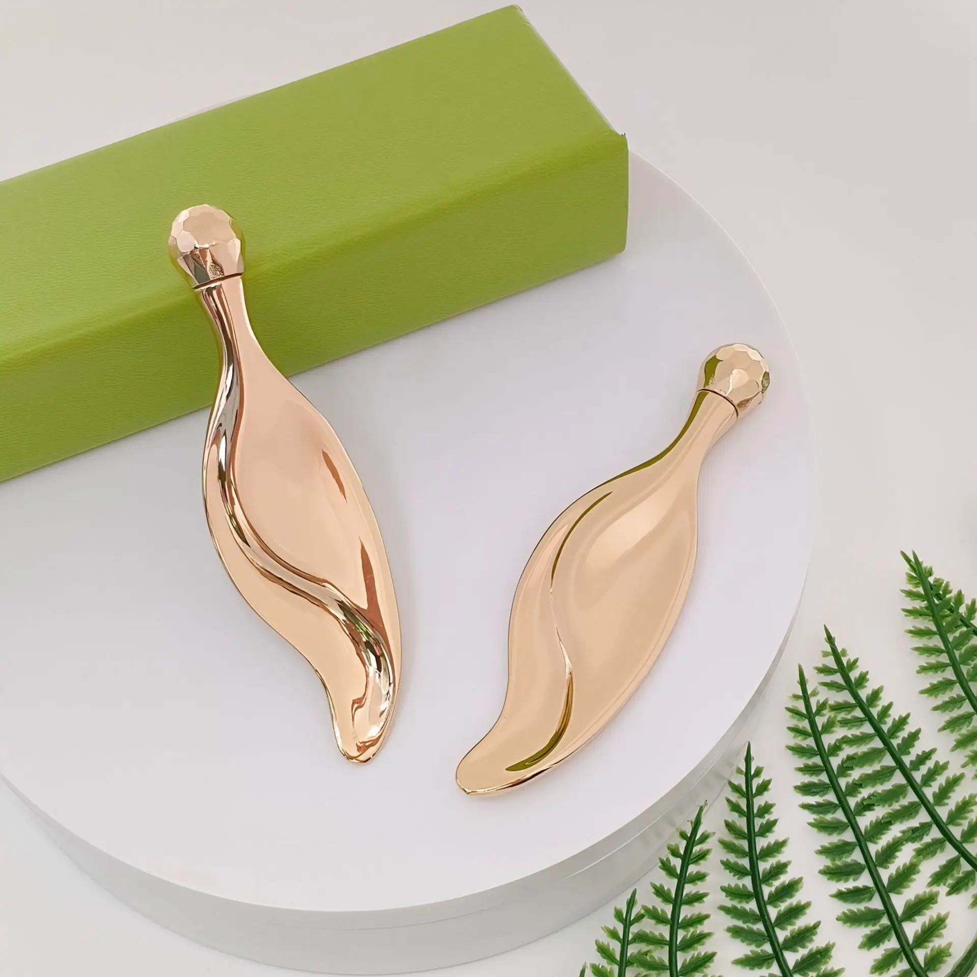 Facial massager guasha tool scraping board zinc alloy mini leaf scraper panel, facial massage board, metal massage guasha board