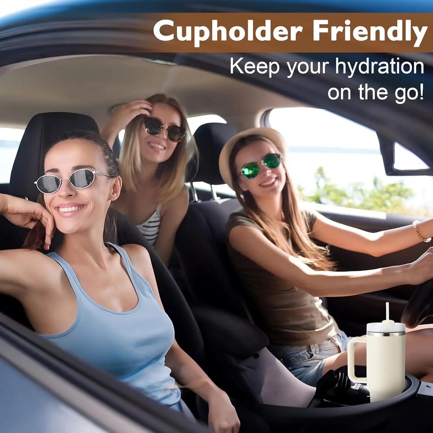 Modern  insulated coffee cup to keep warm or cold car bottle stainless steel thermos mug cup with lid and straw