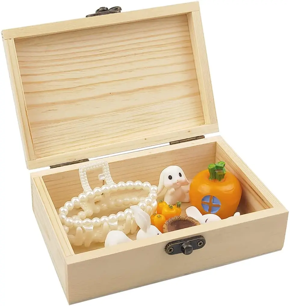 Packaging Boxes DIY Handmade Wood Wooden Wholesale for Crafts Unfinished Luxury Home Decoration Painted Box & Case Folk Art Love