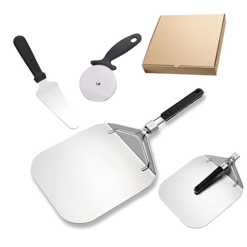 Wholesales Stainless Steel Non Stick Pizza Peel Shaped Metal with Comfortable Handle Pizza Spatula Pizza turner