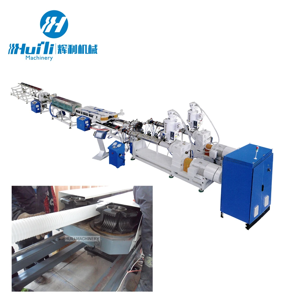 Electric Flexible Corrugated Conduit Production Line PE PP PVC Plastic Corrugated Pipe Machine