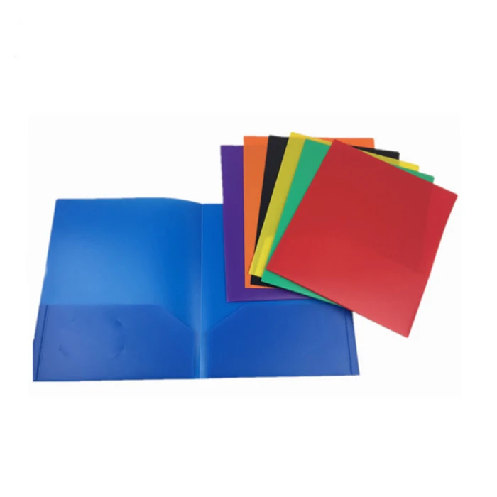 Hot sale two pockets folder with 3 prongs pocket file folder