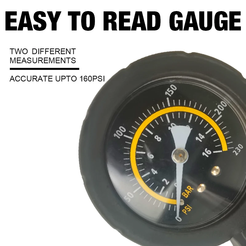 Top Quality High Pressure 160PSI Iron Material Bicycle Floor Pump Color Customized Bike Tire Pump