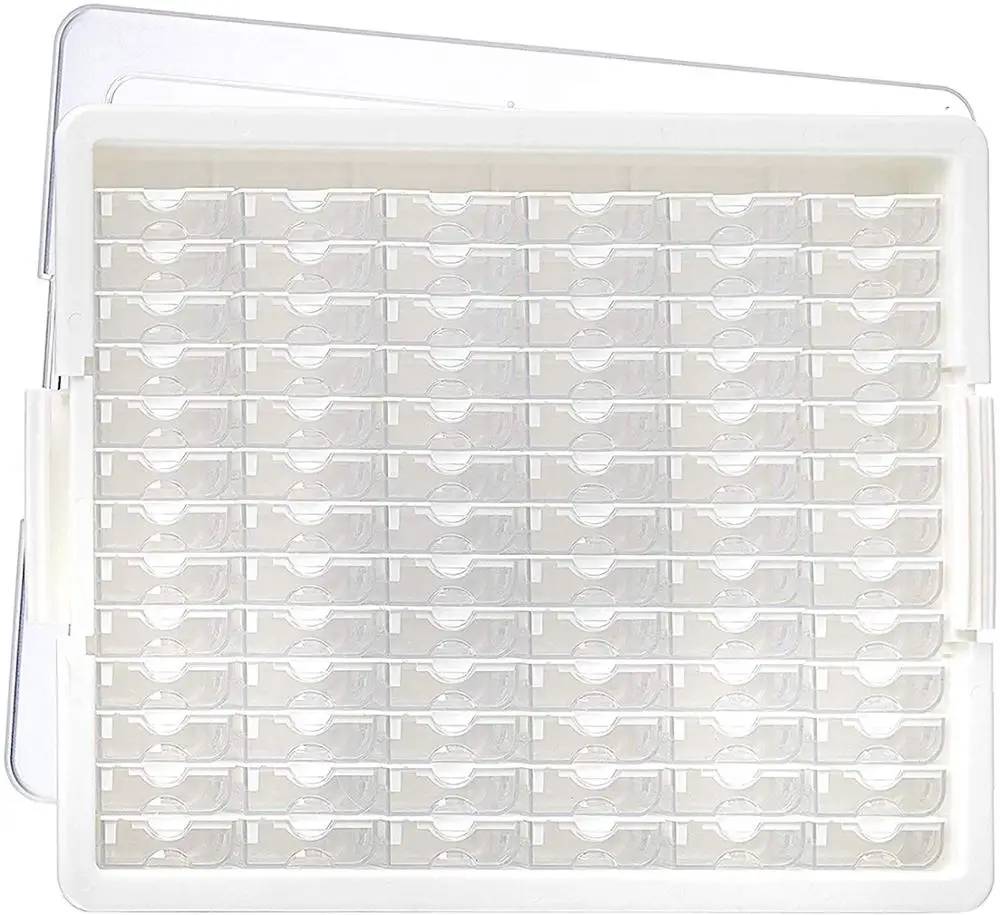 78 Grids Nail Organizer Storage Box Clear  for Diamond  Painting Nail Salon Manicure Tool