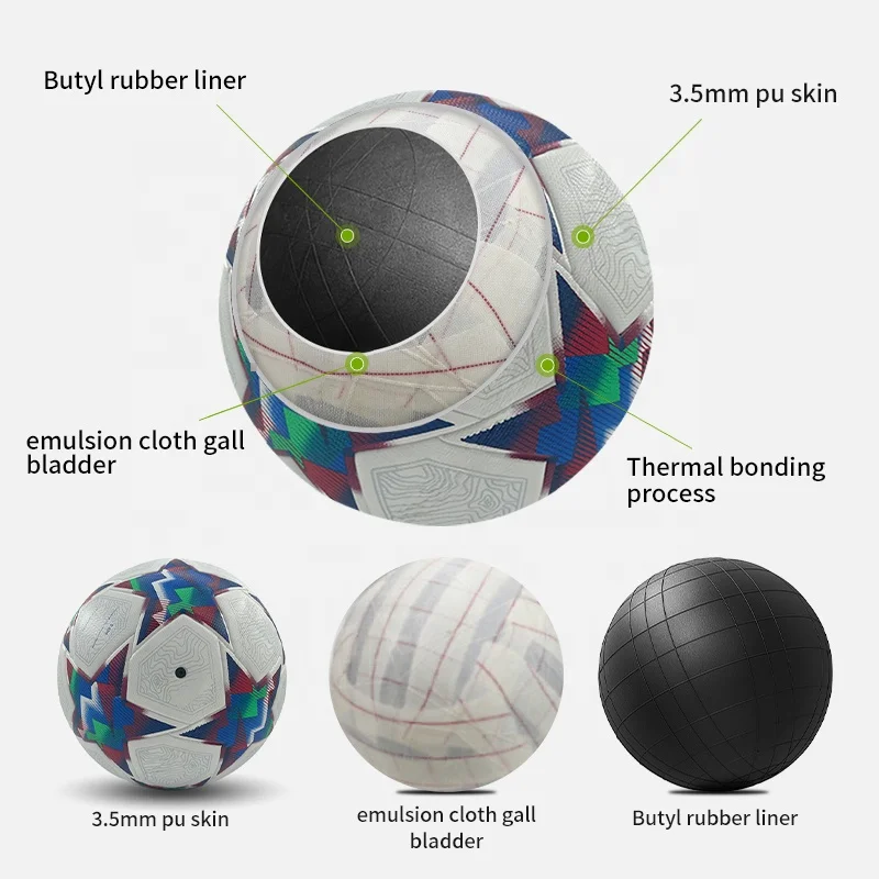 custom high Quality Size 5 PU Thermal bonding Soccer Balls professional football ball size 5 for match