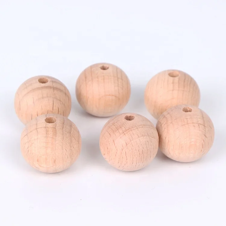 Hot Selling Wooden Crafts Beads 14mm Natural Round Wooden Beads Toy Accessories Wooden Beads