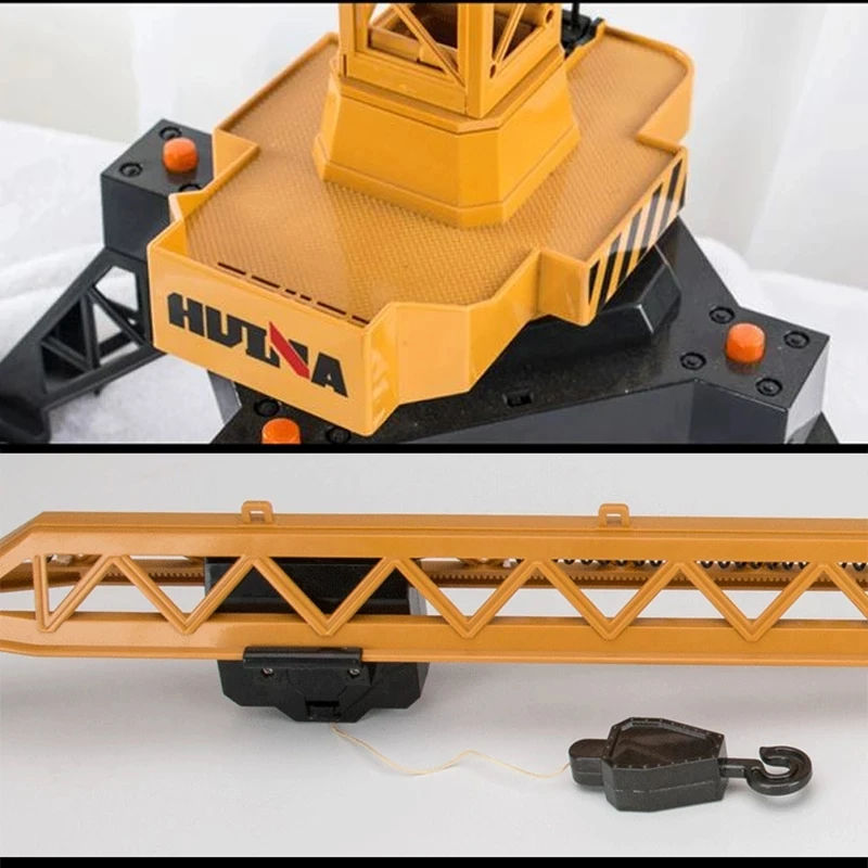 Huina 1585 1/14 Remote Control Tower Crane 12-Channels 2.4Ghz Rc Alloy Body Simulation Engineering Construction Truck Toy