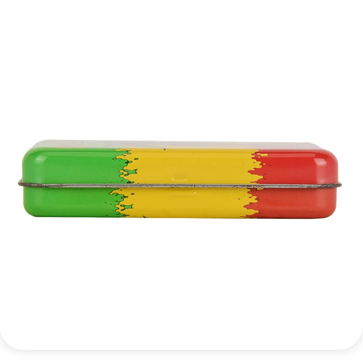 Customized Brand Tobacco Tin Box With Hinged Lid Portable Tobacco Case Tin Smoking Accessories Metal Box For Cigarettes