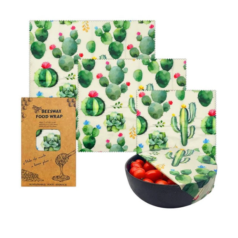 Stock pack of 3 Reusable beeswax food wrap Eco Friendly Sustainable Bees Wax Paper cover for Food to Keep Fresh Beeswax Wrap
