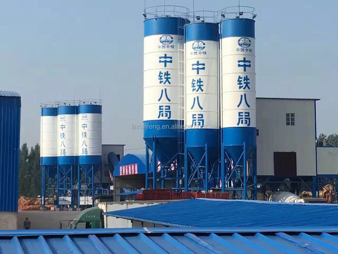 50m3 permeable Pavement Cement Brick Concrete batching Plant with twin shaft  concrete mixer