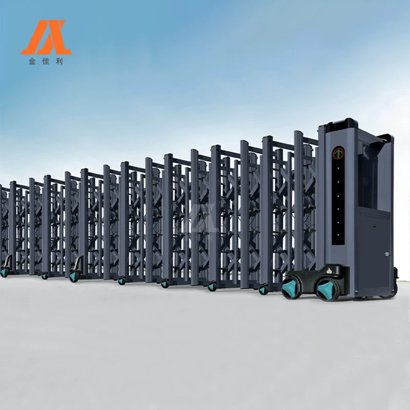 Hot Sale Retractable Gates Sliding Door Motor Gate Aluminum Trackless Folding Gate by Motor Operated