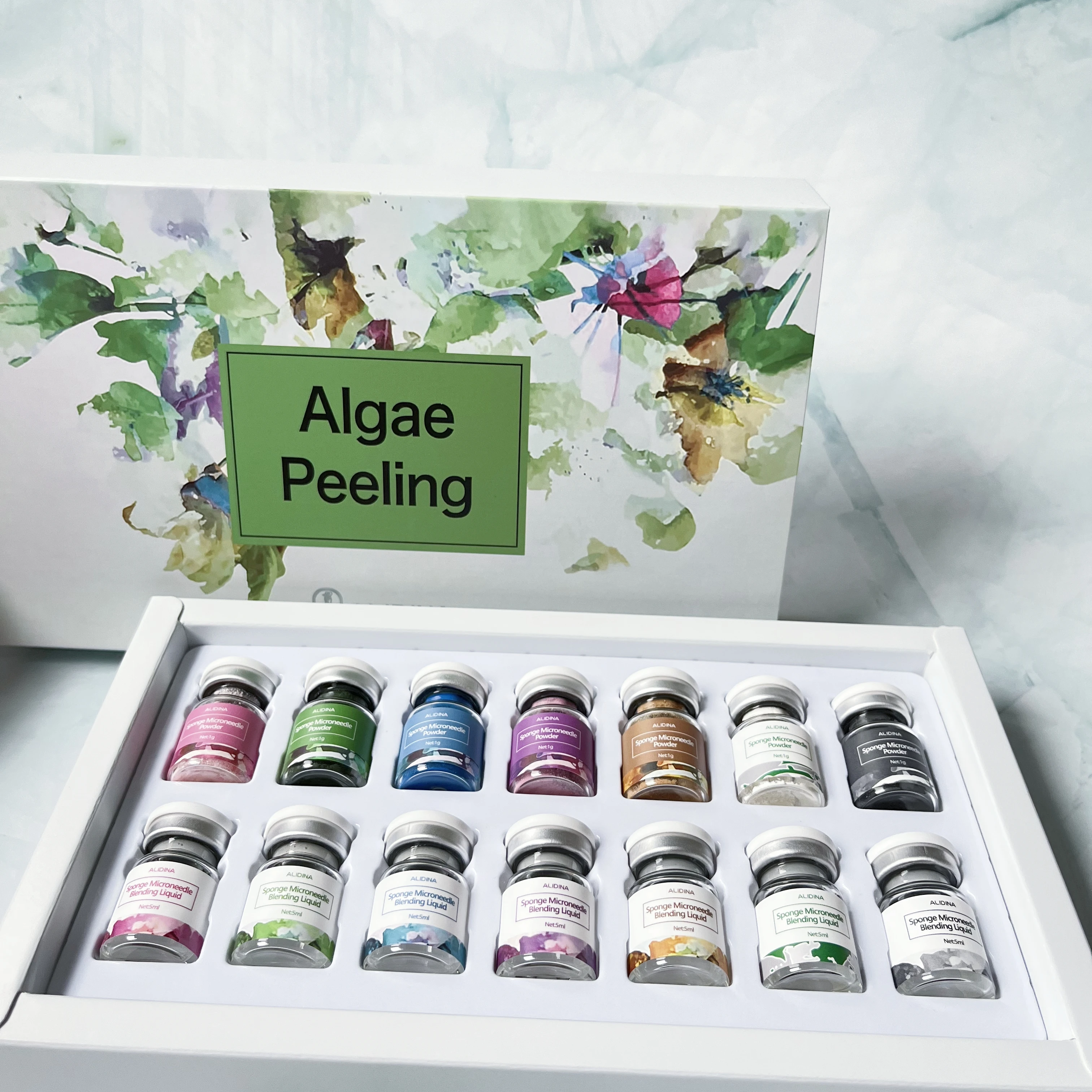 a 85% Algae Peel Powder Spongilla Spicules Peeling Acne Treatment No Chemical Peeling Serum