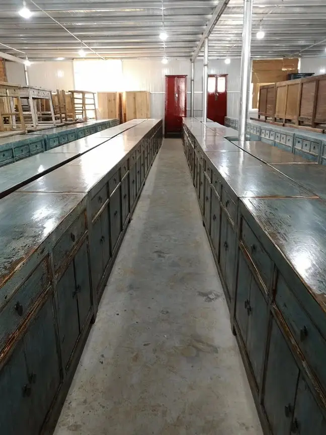 Chinese antique wholesale hand painted furniture recycle wood rustic style furniture