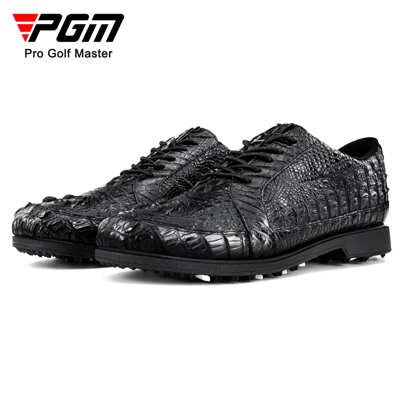 PGM XZ204 luxury casual premium crocodile leather golf shoes for men leather waterproof antiskid golf shoes