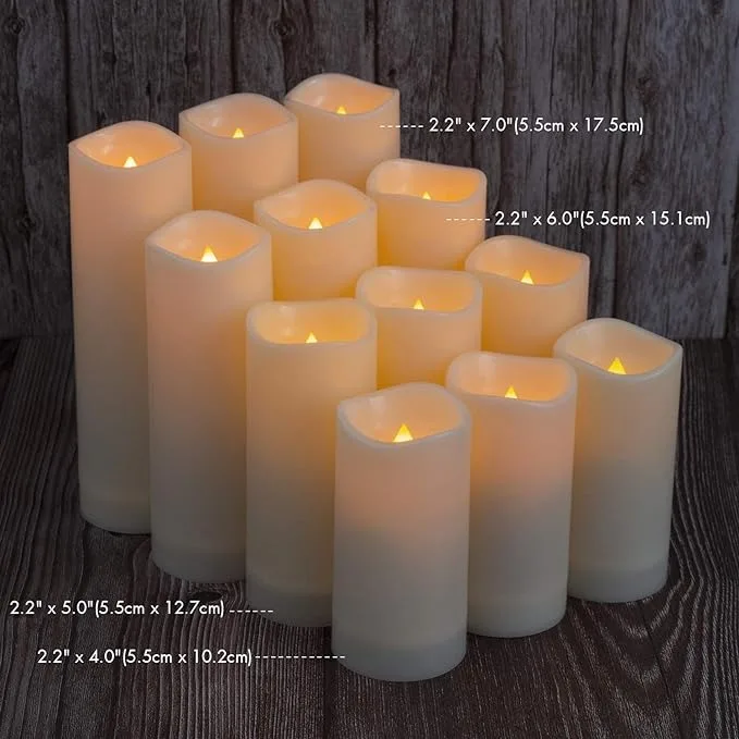 LED Electronic Candle Simulation Plastic Smokeless Cup Wax White Christmas Birthday Wedding Led Pillar Candles