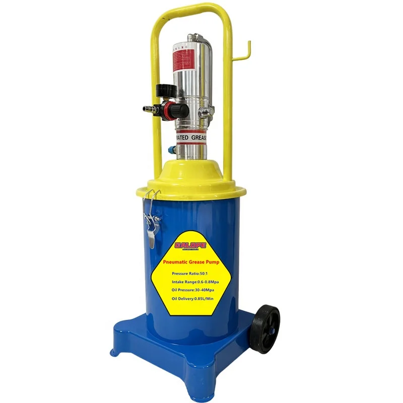 12L Large Capacity 50:1 Portable Air Operated Grease Lubricator 3 Gallon Barrel Drum 13KG Pneumatic Grease Pump