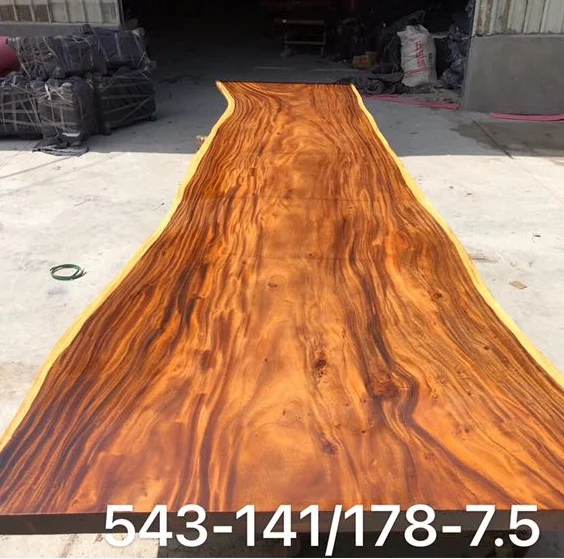 South America  natural shape table top live  wood slab dining table