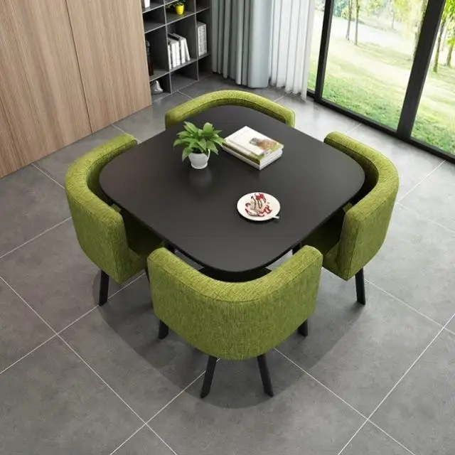 Manufacturer home furniture Square Nordic apartment household square space saving 4 seaters dining table set