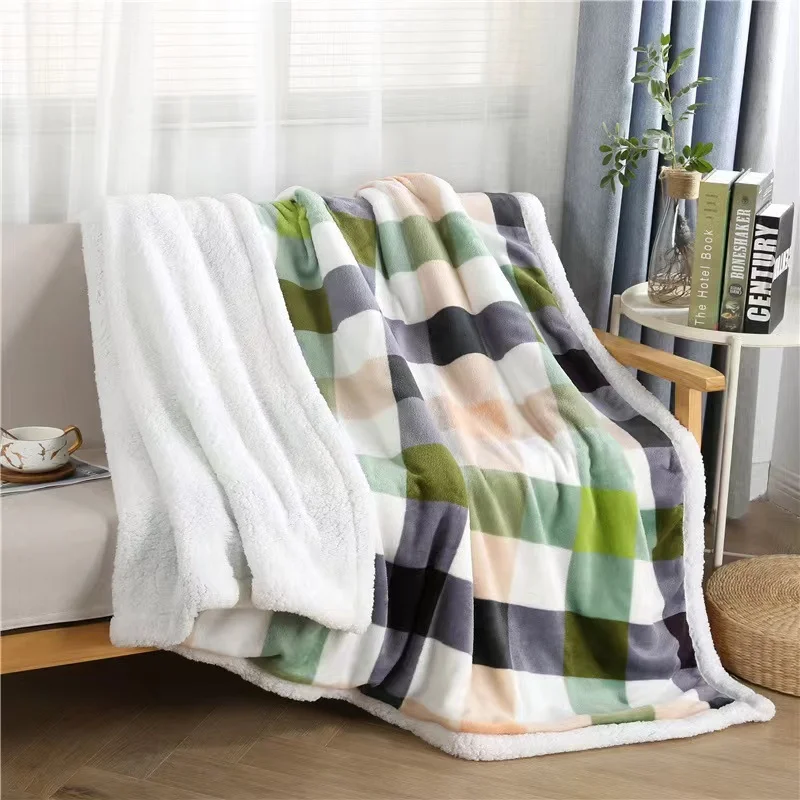 Jize and Coral Sherpa Fleece Blanket Print Custom 3D Square Christmas Gifts Soft Warm Flannel Custom Packing 100% Polyester