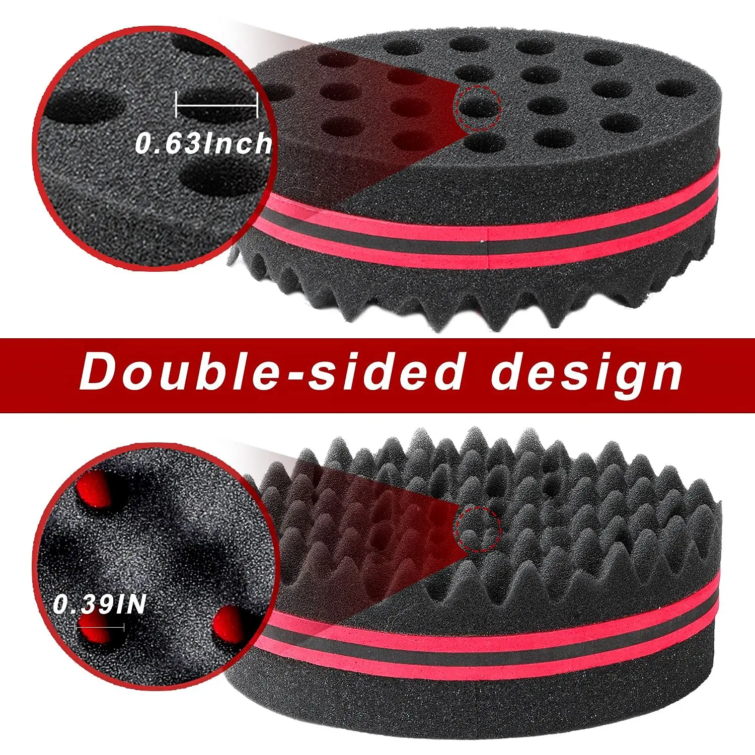 High Quality Double Side Wave Afro Curl Sponge For Black Men Various Styles Hair Twist Sponge