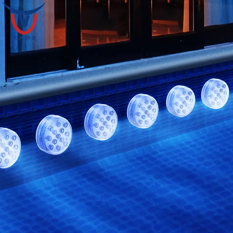 IP68 RGB Garden Swimming Pool Lights Led Underwater Light Suction Cup Battery Submersible Led Light Remote Controlled