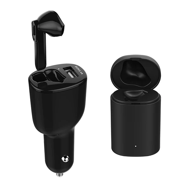 OEM  tws true wireless stereo mobile handsfree wireless  single ear earphones car charger earphone Earbuds Headset