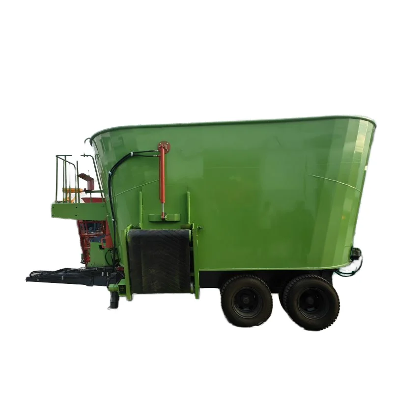 New 26 cbm Dairy Farm Machine Trailed Vertical TMR Feed Mixer Wagon Engine Motor Pump Gearbox Bearing-for Pasture Livestock