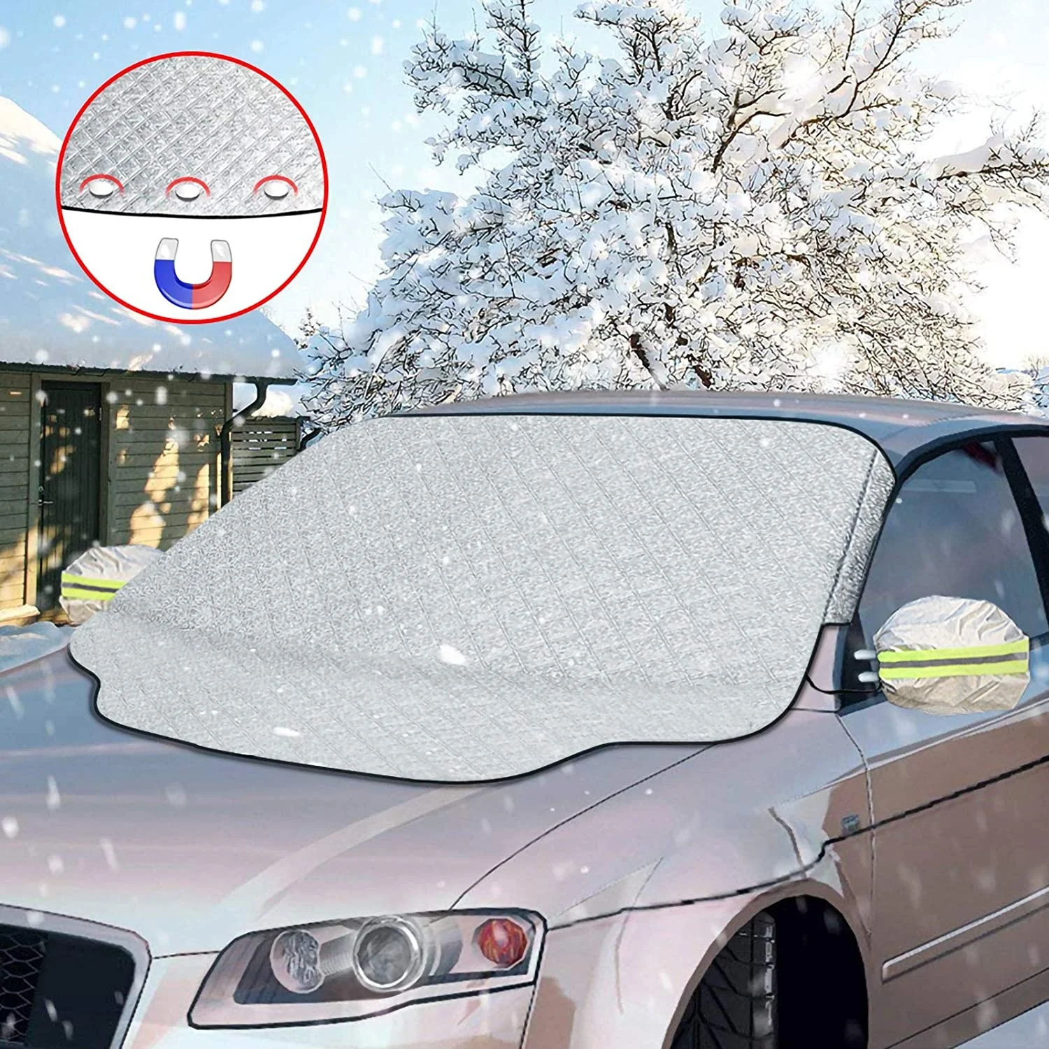 Hot Sale 4 Layers Waterproof Sun Shade Magnetic Windscreen Cover Universal For Most Suvs Car Windshield Snow Cover