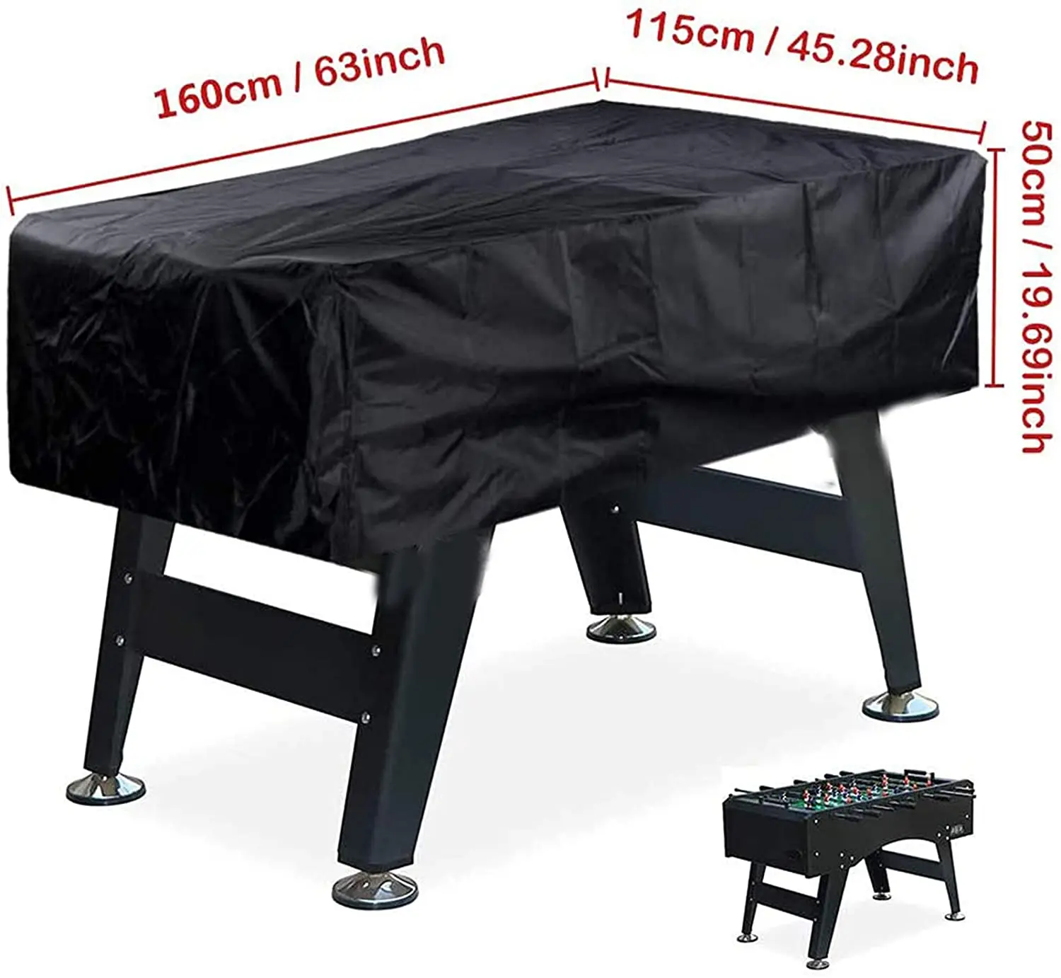 Foosball Table Cover Outdoor Waterproof Dust Rectangular Patio Coffee Chair Billiard Soccer Cover