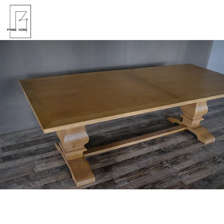 Hot sale Hamptons style furniture Natural oak wood rectangle dining tables for events