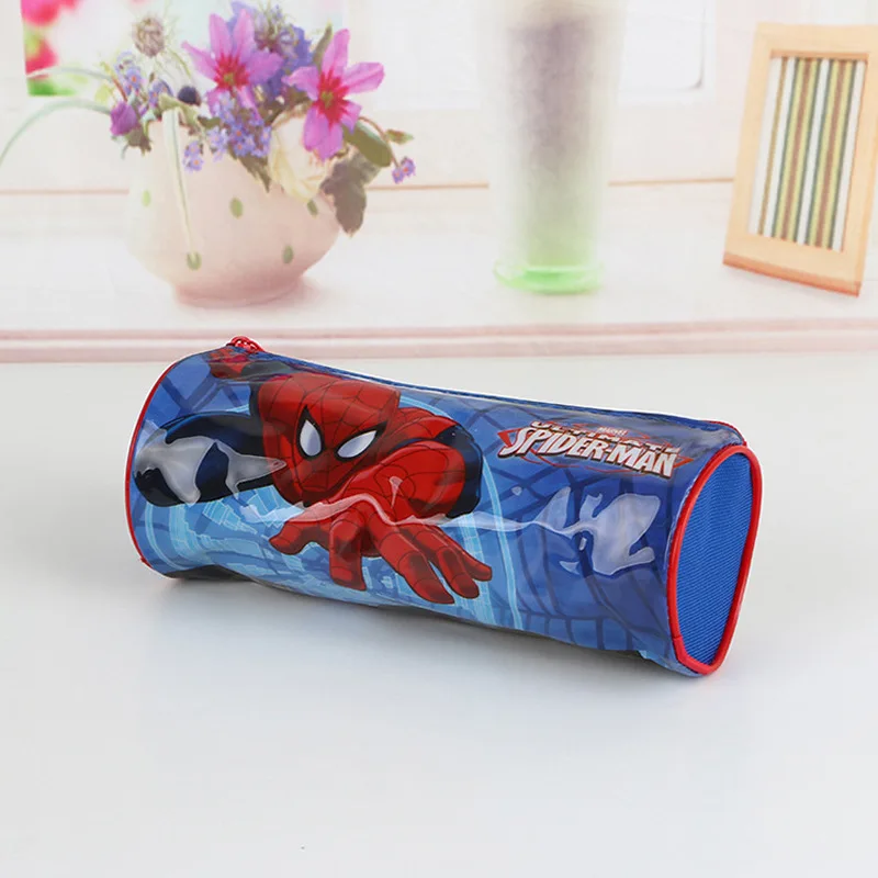 China factory round kids school stationery bag boy girls tube pencil bag polyester allover sublimation printing pen case