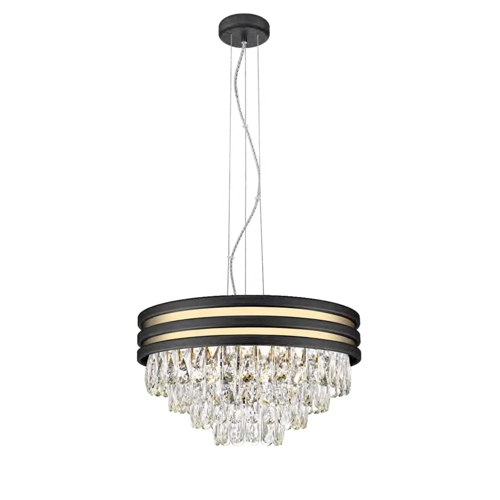 Modern LED  Round Ring Crystal For Living Dining Room Chandelier Lighting