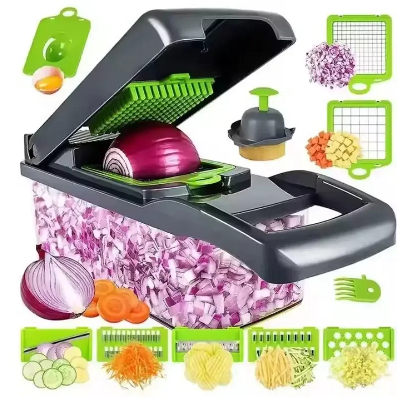 Modern Kitchen Chopper 16 in 1 Vegetable Chopper with Custom Logo Features Pressing & Dicing Sustainable