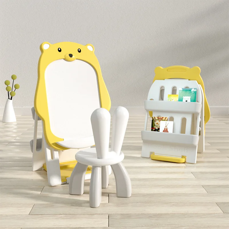 Kids Art Easel with Magnetic Chalkboard & White Board Adjustable Standing Painting Drawing Board for Toddler Education Gift