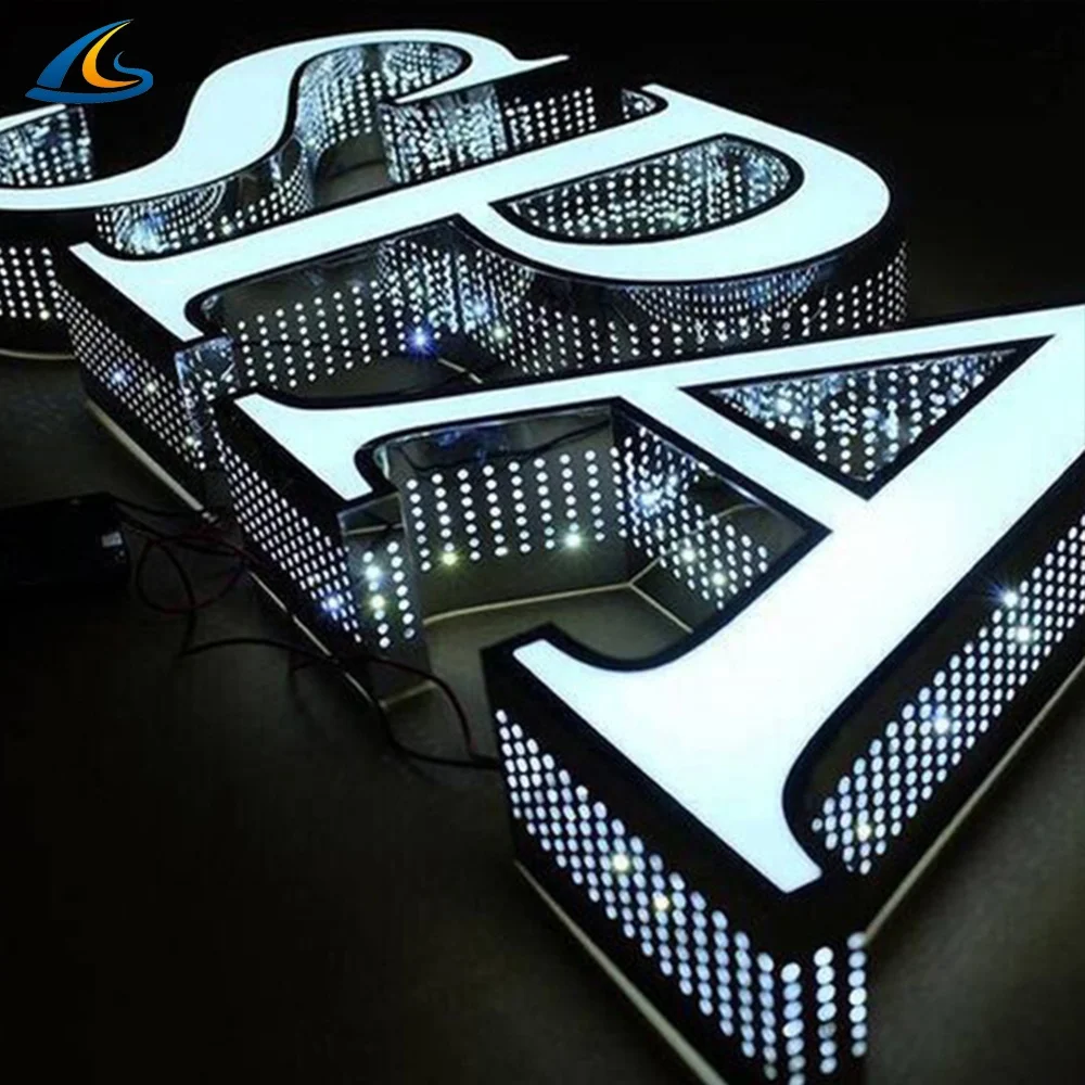 Custom Outdoor Hollowed Letter Logo Led Sign Light House Numbers Signs Business 3d Illuminated Letters Sign