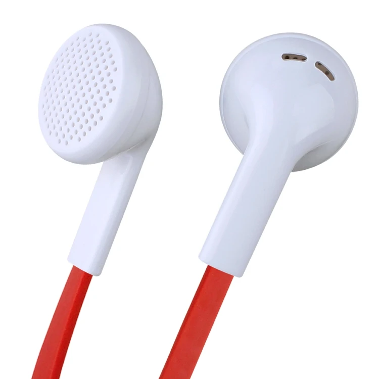 Durable flat cable 3.5mm plug crisp clear sound stereo wired in-ear earphone for mobile phone/MP3/MP4 use