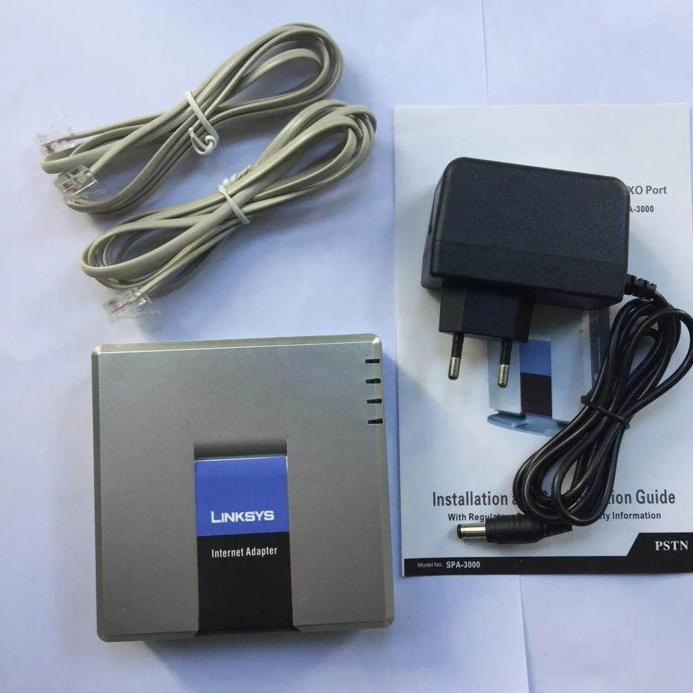 Разблокированный Linksys SPA3000 SPA-3000 SIP VOIP адаптер 1 порт FXO + 1 порт FXS