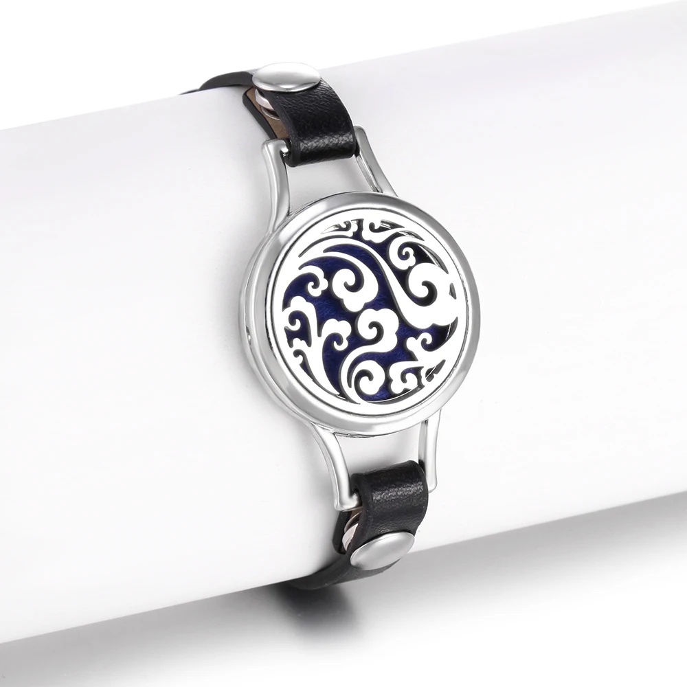 Different Style Jewelry Perfume Diffuser Oil Locket Aromatherapy Watch Leather Bracelet