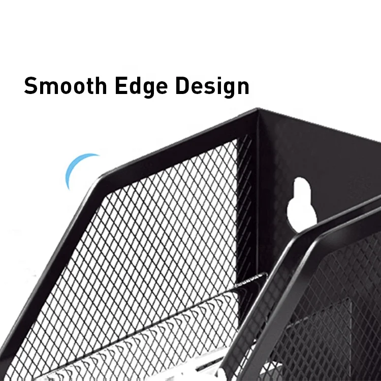 FOSKA Rustic Black and Silver Finish A4 Vertical File Organizer for Storing Office Documents Magazines or Books File Folders