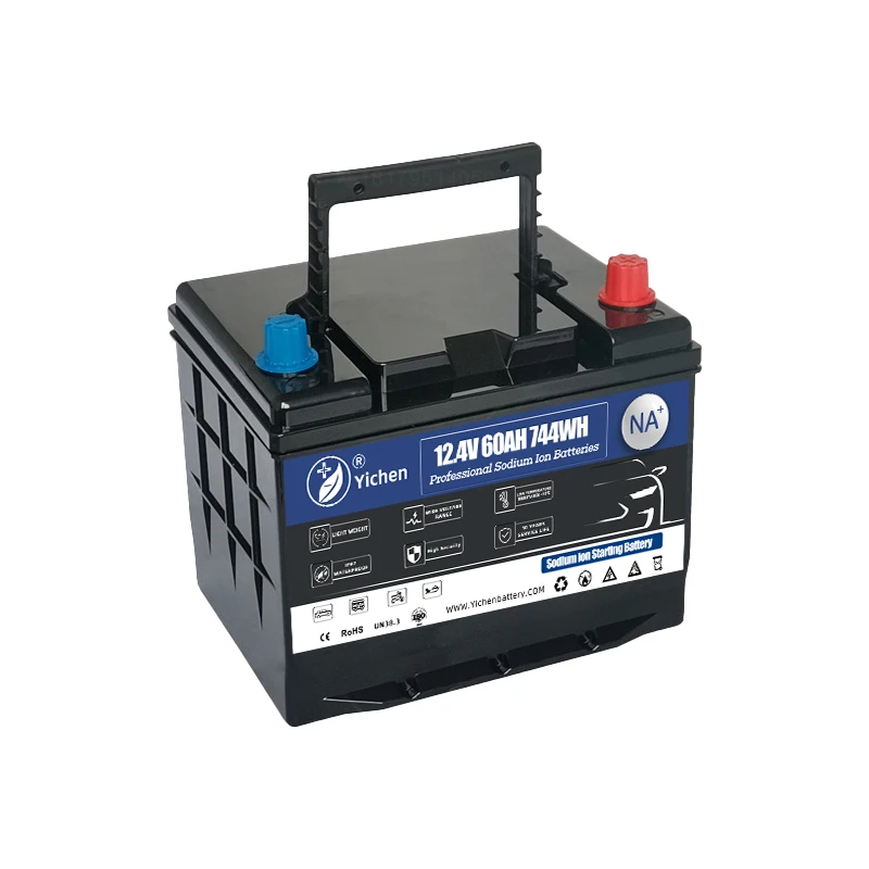 New Design Car Starting Sodium Ion Battery 12.4V 60Ah with Grade A SIB Cells 55D23 Case