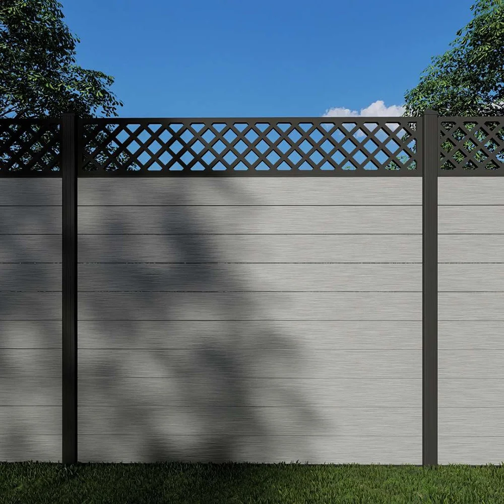 Beautiful Garten Zaun Security Fence for Garden Wood-Plastic Composite (WPC) Material Eco-Friendly Metal Frame